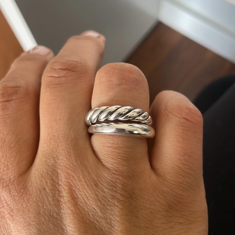 David Yurman Pure Form® Stack Rings in Sterling Silver - Picture 4 of 11